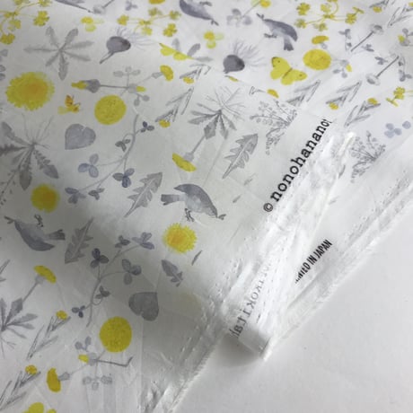 カットクロス・meadow flowers 白 / 60番手ローン 50cm×72cm