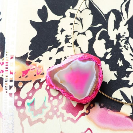 Choker necklace gold/pink