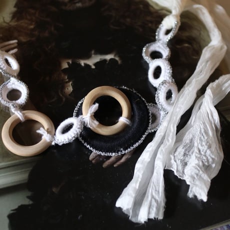 Sweden/silk ribbon necklace 2color