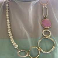 Pearl Agate チェーンネックレス Pink