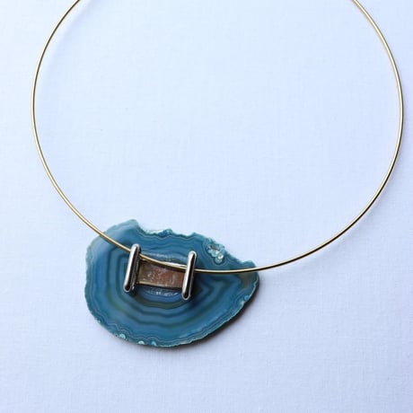 Choker necklace gold/blue