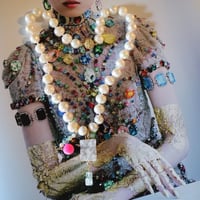 Pearl color agate necklace 2color