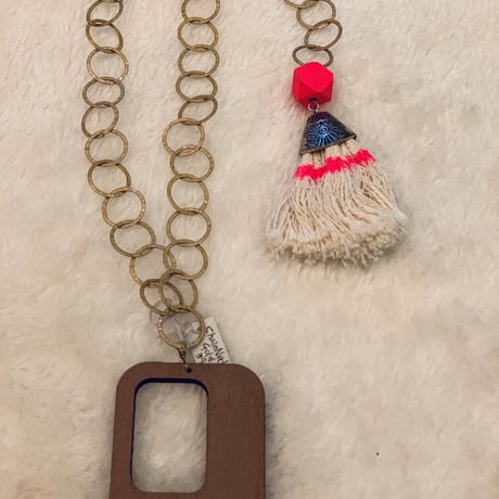 Wood top necklace B