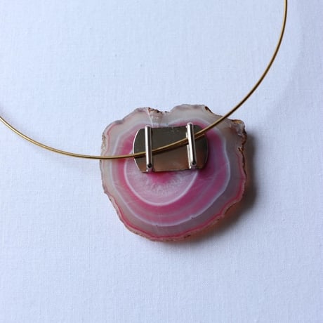 Choker necklace gold/pink