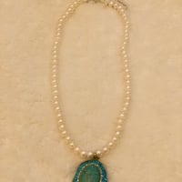 Pearl necklace  ターコイズ