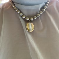 パールネックレス　グレー1