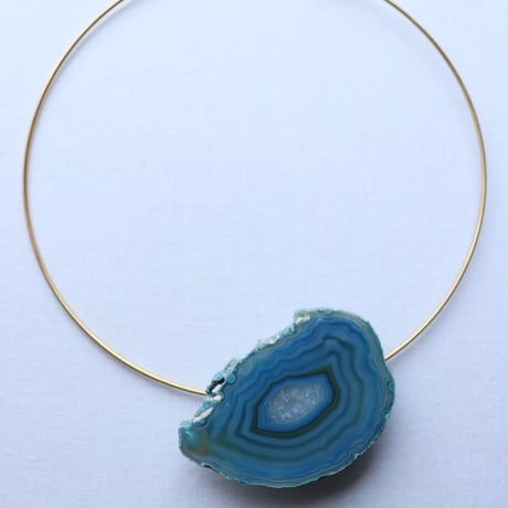 Choker necklace gold/blue