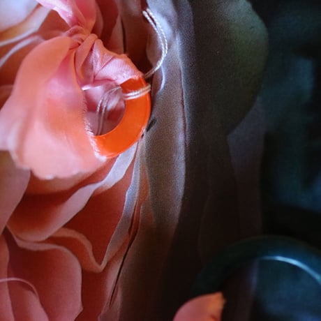 手染めsilk ribbon/ shell necklace 4color