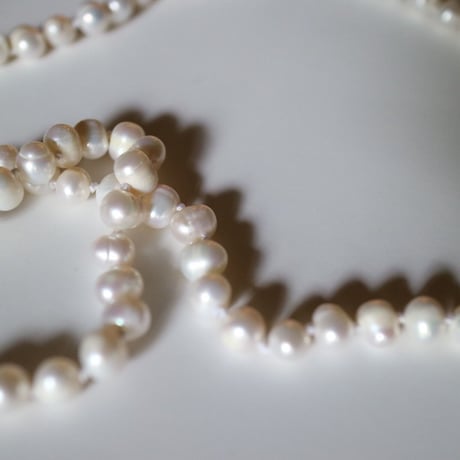 Pearl /pink coral long necklace