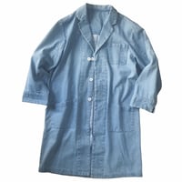 WHYTE COAT OVER WASHED INDIGO DENIM