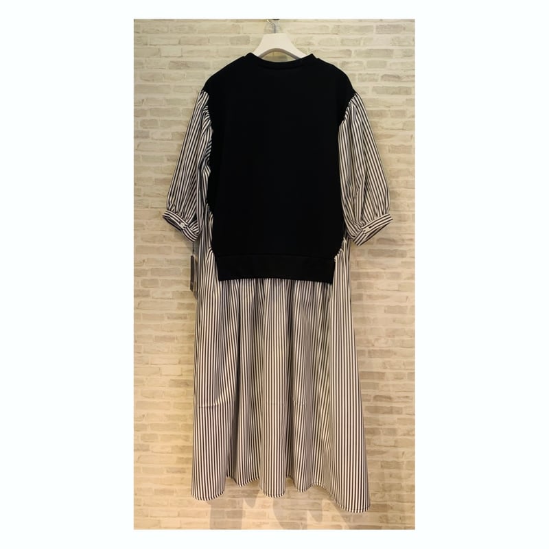 ストライプ ドッキングワンピース | miik online shop ストライプ ドッキングワンピース | miik online shop