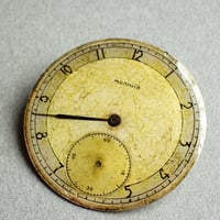 古時計の大きな文字盤ブローチ #005【直径39mm】