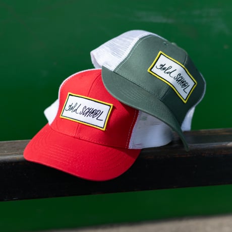 gold school line logo mesh cap