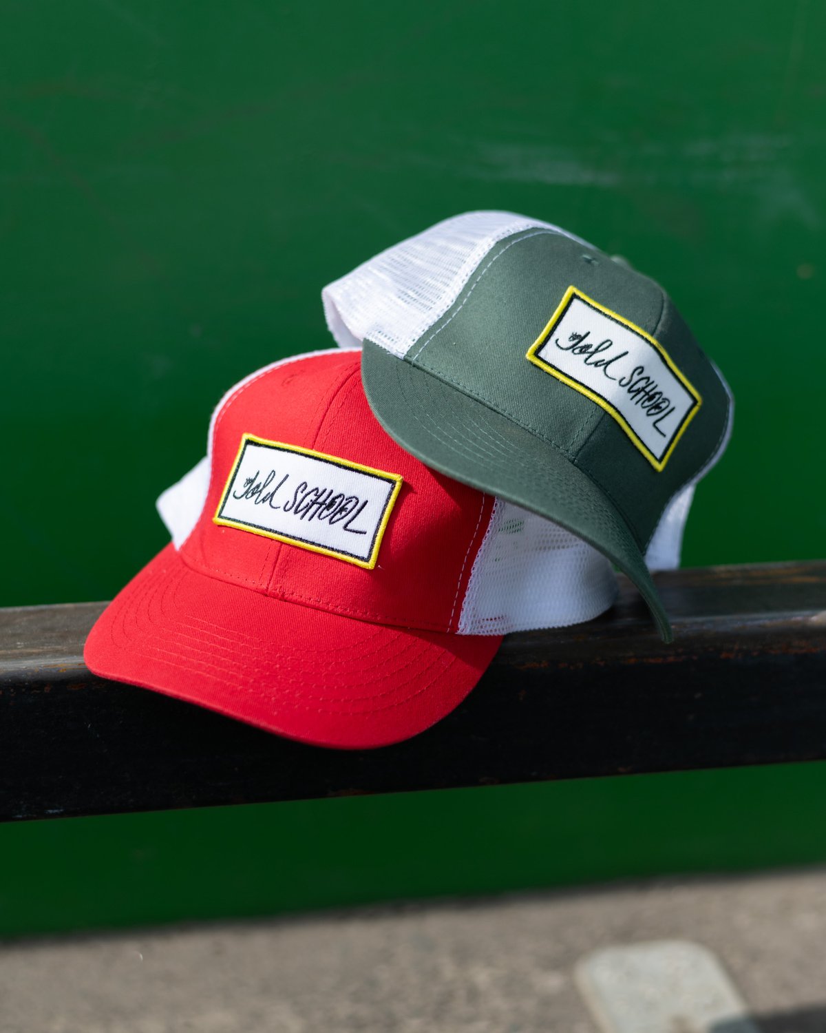 gold school line logo mesh cap | Gold school