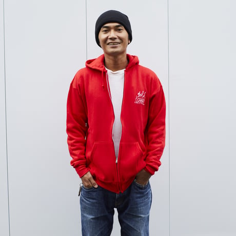 gold school logo  zip  hood