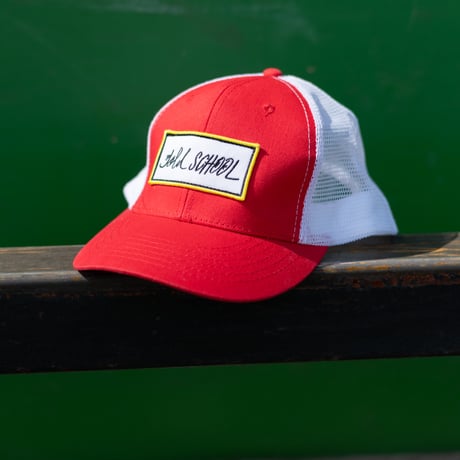 gold school line logo mesh cap