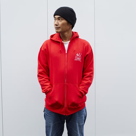 gold school logo  zip  hood
