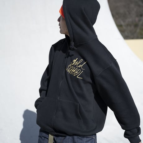 gold school full zip hoodie