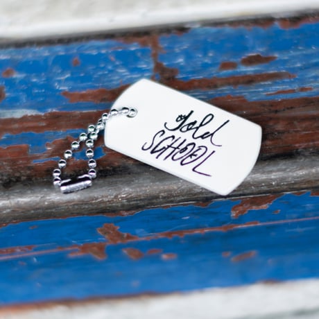 gold school dog tag