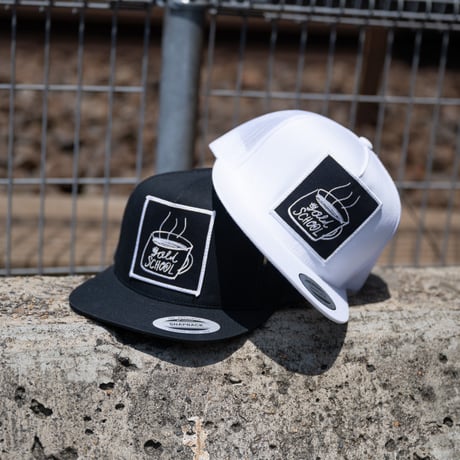 gold school coffe cup mesh cap