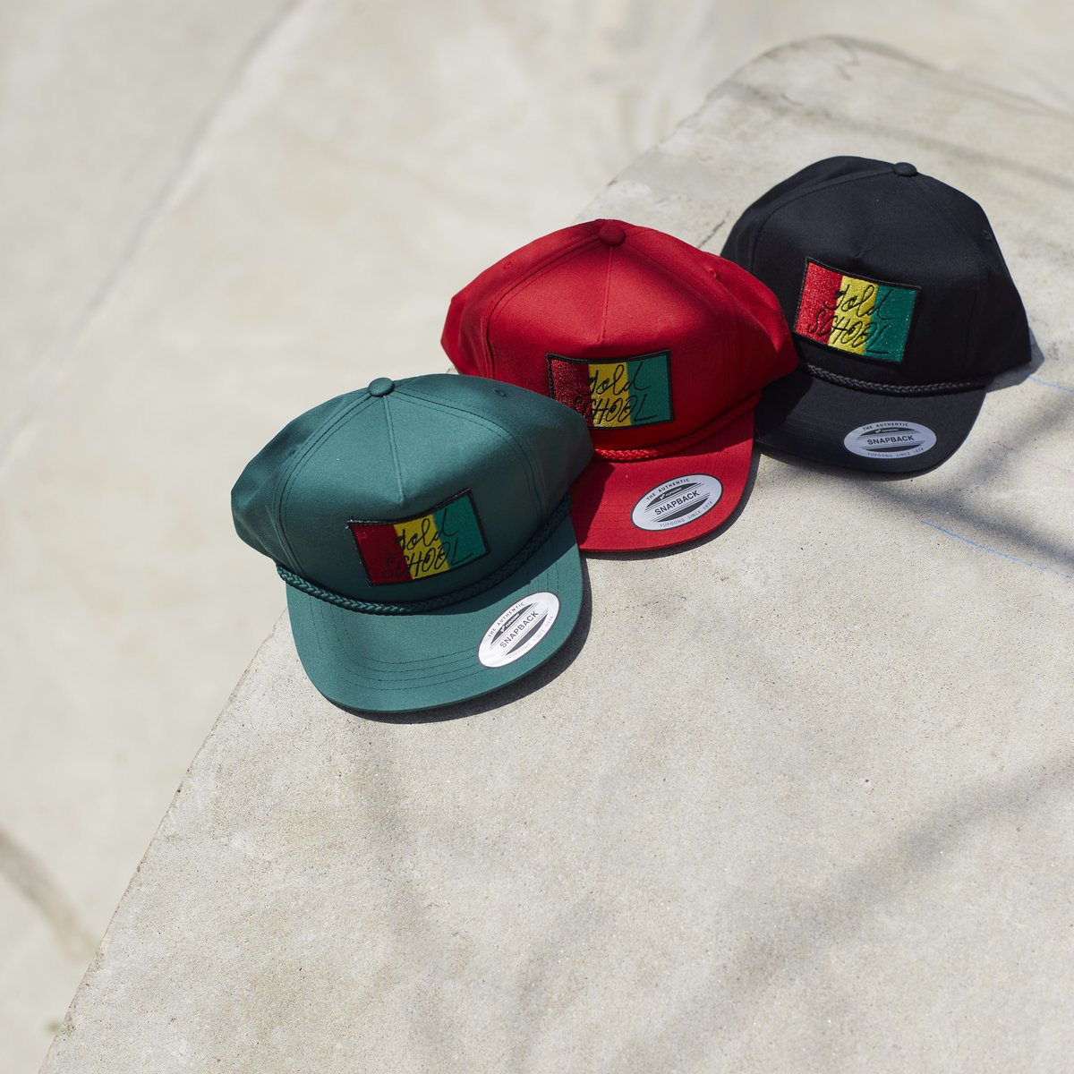 gold school rasta cap