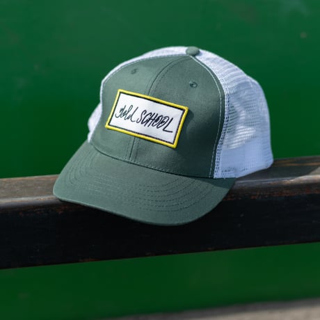 gold school line logo mesh cap