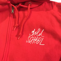 gold school logo  zip  hood