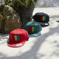 gold school rasta cap