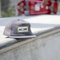 gold school bar logo mesh cap