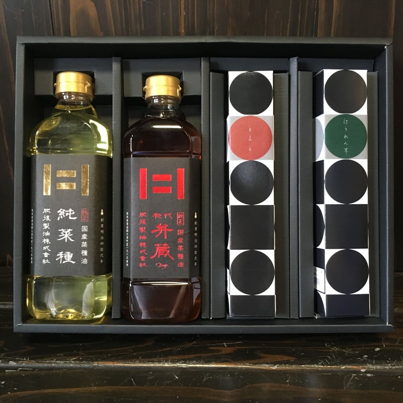 肥後プレミアム菜種油詰合せ（4本セット）(600g純菜種、初代弁蔵、180g