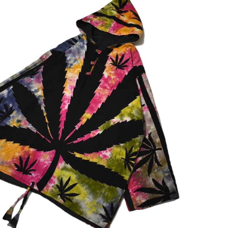 Tie-Dye Leaf Pattern Hoodie | 水戸 古着屋 VERS｜リメイク＆