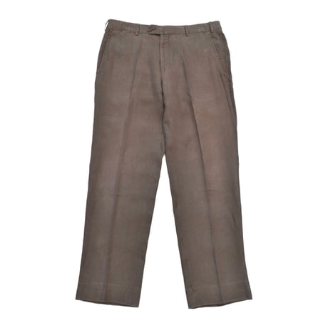Vintage Cocoa Brown Linen Two Tuck Slacks