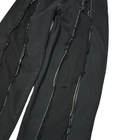 "Remake by VERS" Zip Custom Flare Denim Pants - Original Overdye -