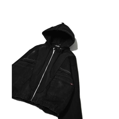 "Remake by VERS" Utility Denim Hoodie Jacket