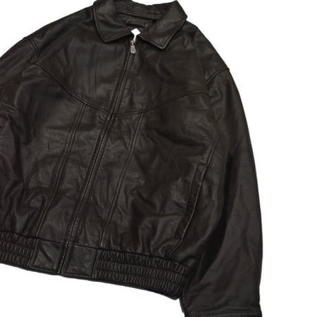 Vintage Leather Zip-Up Blouson