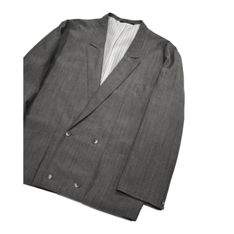 EURO Vintage Oversized Double Breasted Tailored Jacket -Grey-
