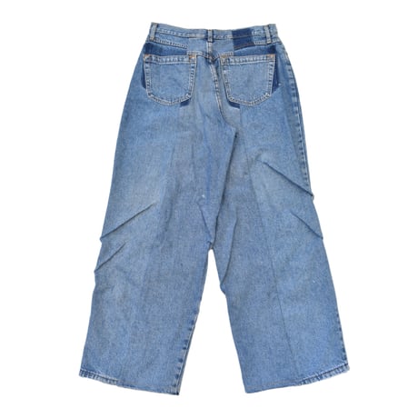 "Remake by VERS" Asymmetric Tuck Denim Trousers