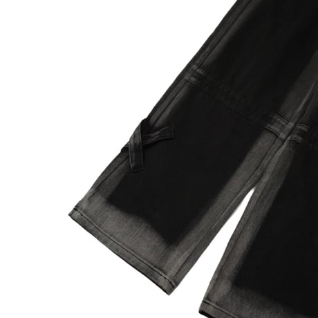 Fake Collar Black Denim Pants