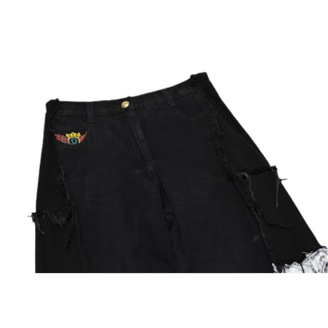 VERS Remake Fringe Damage Flare Denim Pants