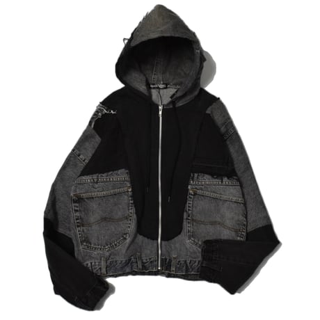 "Remake by VERS" Utility Denim Hoodie Jacket