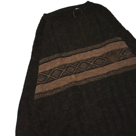 Geometric Border Jacquard Wool Knit