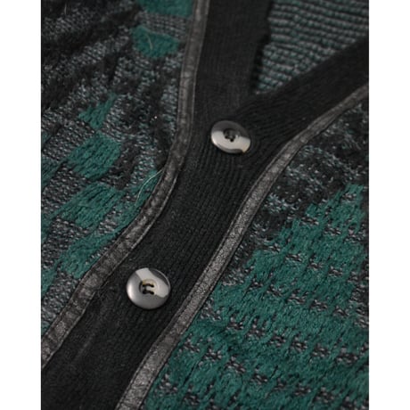 Vintage Geometric Argyle Knit Cardigan