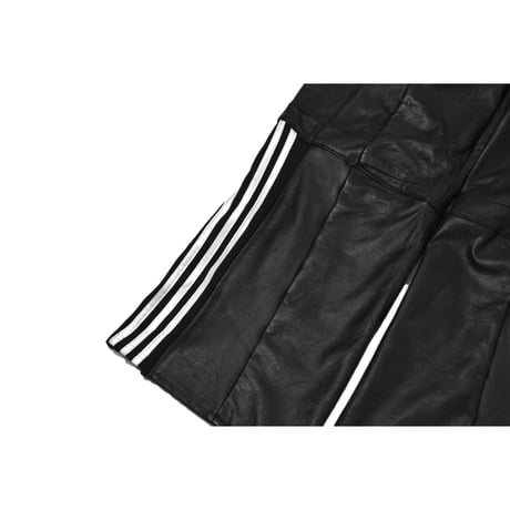 "Remake by VERS" Real Leather Stripe Wide Pants