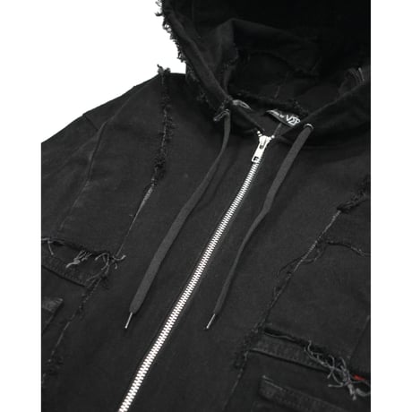 "Remake by VERS" Utility Denim Hoodie Jacket
