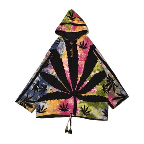 Tie-Dye Leaf Pattern Hoodie