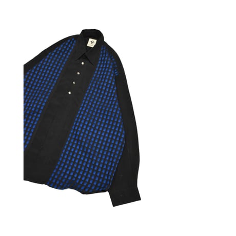 Grid Panel Swching L/S Shirt