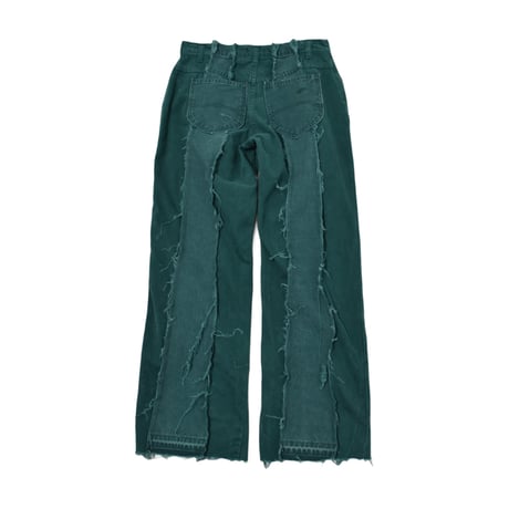 "Remake by VERS" Fringe Damage Wide Denim Pants