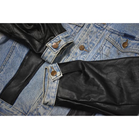 "Remake by VERS" Real Leather Docking Denim Jacket