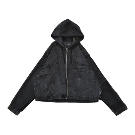 “Remake by VERS” Utility Denim Hoodie Jacket