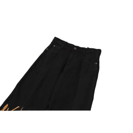 "Remake by VERS" Fire Patterned Flare Denim Pants